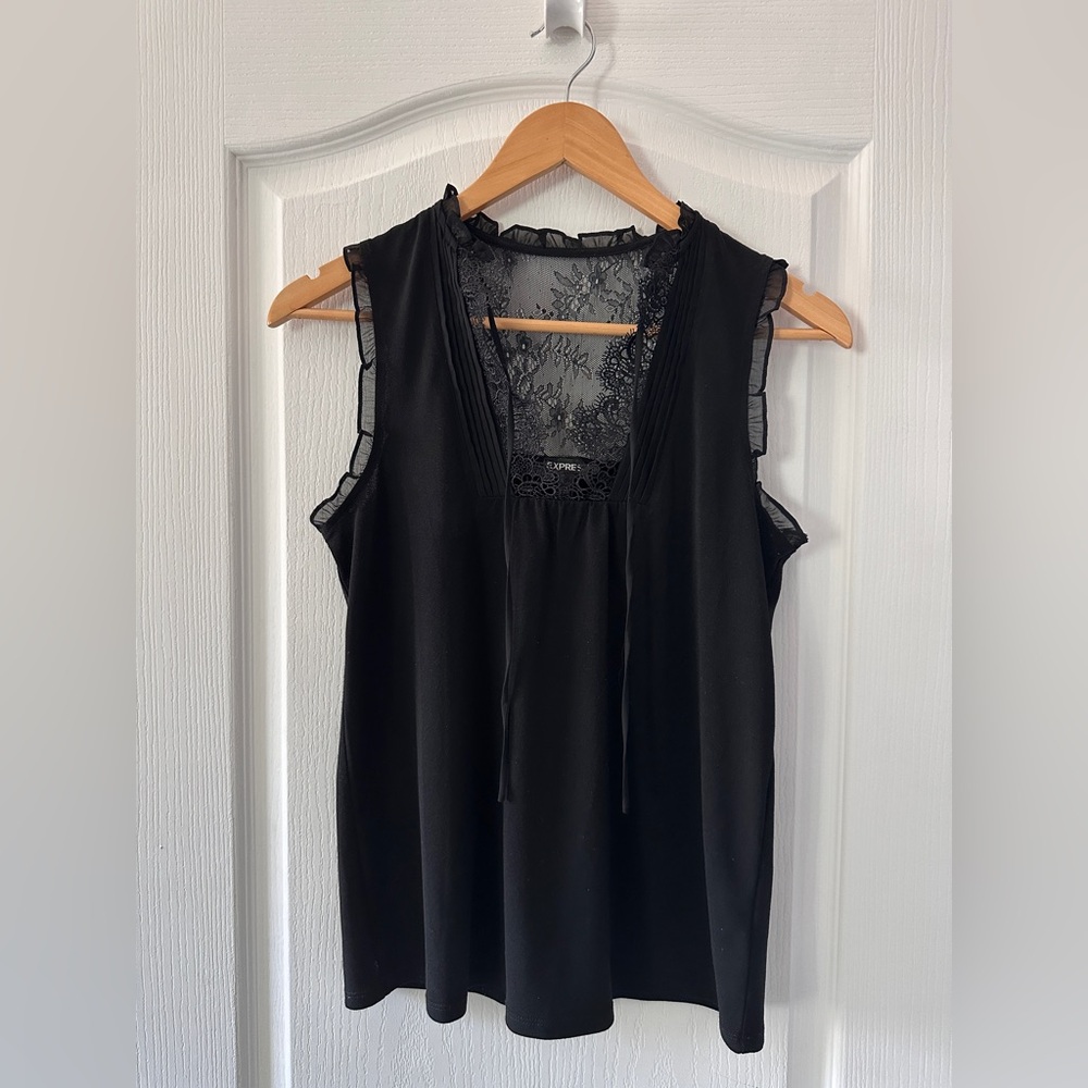 Express Ruffle Lace Sleeveless Top